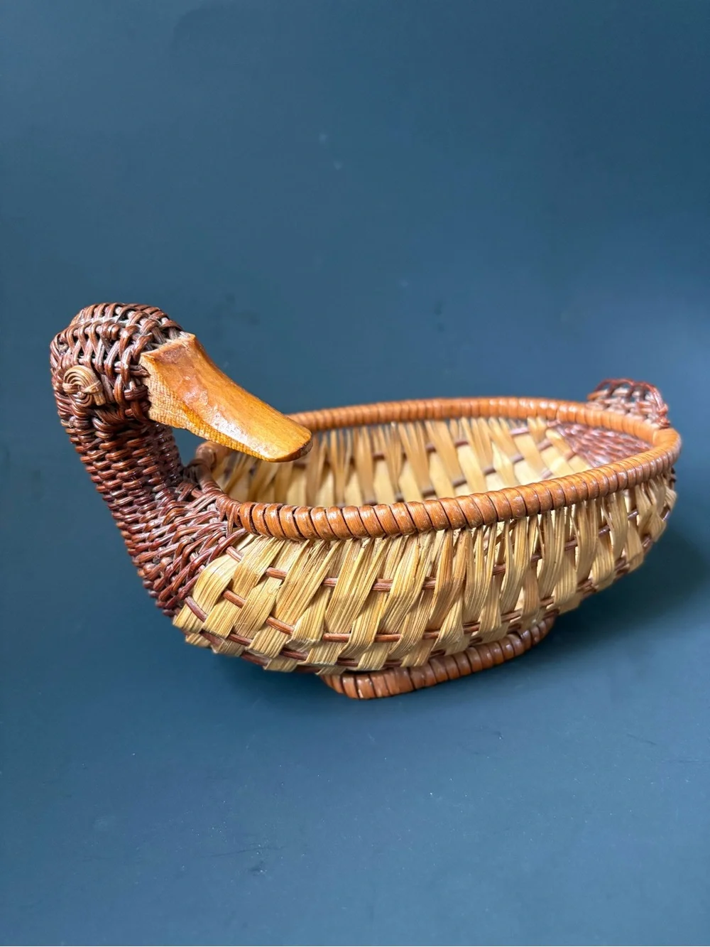 Handwoven Wicker Basket - Dark and Honey Brown